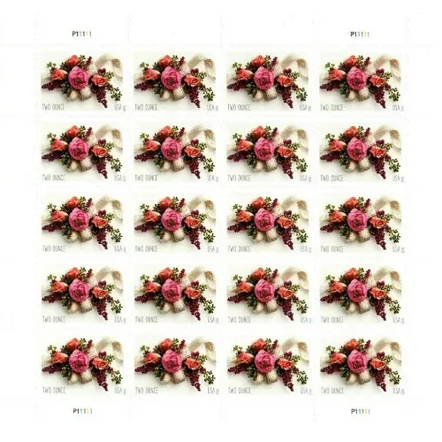 Garden Corsage 2020 - 5 Sheets 100 Pcs Unused Stamps for Mailing